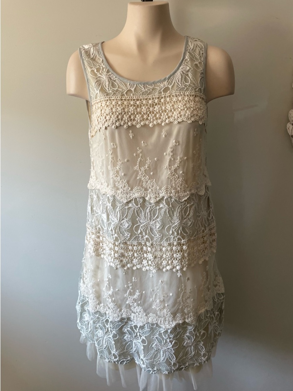 Ryu Lace Crochet Boho Victorian Cottagecore Tank Dress Shabby Chic Coquette